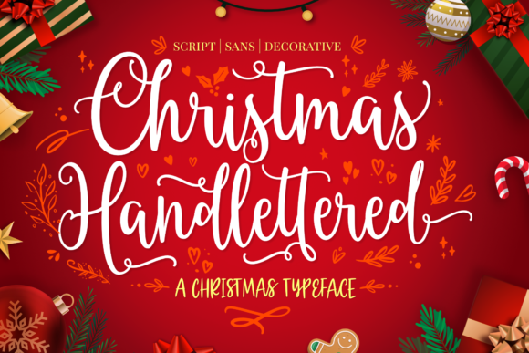 Christmas Hand-lettered Trio: A Festive Font for Your Brand